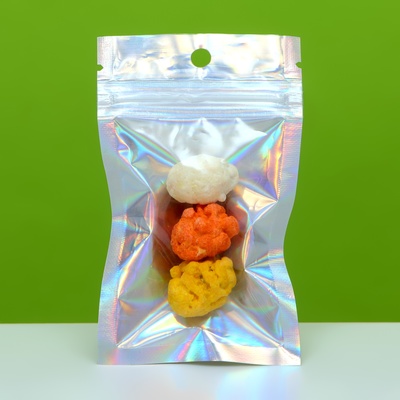 Пакет Zip - lock ПЭТ, иридисцентный, со сплошным окном, плоский, еврослот 6×10 см