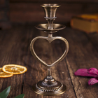 Подсвечник латунь на 1 свечу 16 см "Сердце" антик МИКС - Фото 5