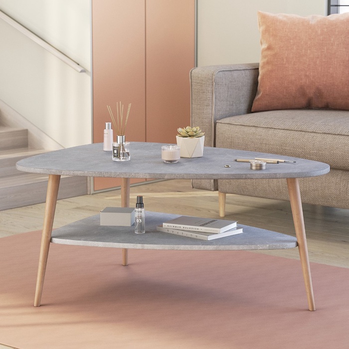 Столик журнальный «Трио», 900×675×418 мм, цвет бетон