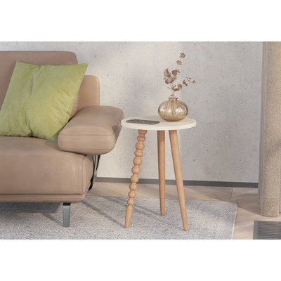 Столик журнальный «Лотос», 350×350×496 мм, цвет айвори