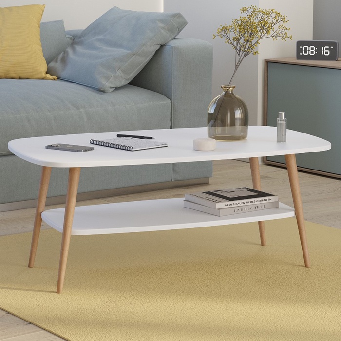 Столик журнальный «Лайн», 1000×600×418 мм, цвет белый снег