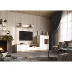 Тумба ТВ Юкки, 1600х450х510, Белый/Дуб делано - фото 24403750