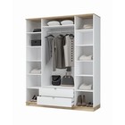 Шкаф четырехстворчатый Юкки, 1800х550х2200, Белый/Дуб делано - фото 24403758