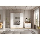 Шкаф четырехстворчатый Юкки, 1800х550х2200, Белый/Дуб делано - фото 24403759