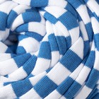 Трикотажная пряжа вторичная 90% хлопок,10% п/э, 100м/450±50 гр (полосатик бело-синий) - фото 24433407