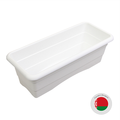 Ящик балконный для цветов, 6 л, 40×17×13.5 см, пластиковый, белый