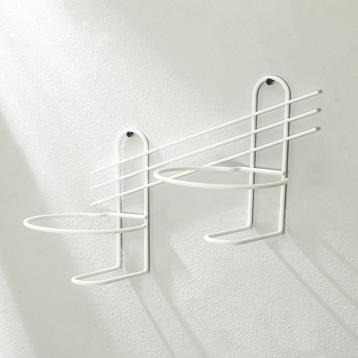 Подвес для кашпо, настенный, d=16 см, белый, «Косая-2» - Фото 1