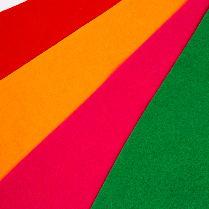 Набор лоскута для рукоделия, фетр, толщина 1 мм, 4 цвета, 50 × 50 см - Фото 1