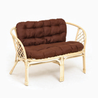 Набор садовой мебели "Bagama": 2 кресла, 1 диван, 1 стол, ротанг светлый, подушки коричневые - Фото 2