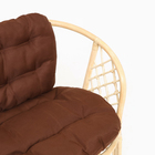 Набор садовой мебели "Bagama": 2 кресла, 1 диван, 1 стол, ротанг светлый, подушки коричневые - Фото 3