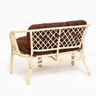 Набор садовой мебели "Bagama": 2 кресла, 1 диван, 1 стол, ротанг светлый, подушки коричневые - Фото 5