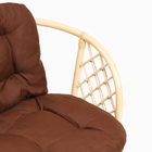 Набор садовой мебели "Bagama": 2 кресла, 1 диван, 1 стол, ротанг светлый, подушки коричневые - Фото 8