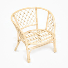 Набор садовой мебели "Bagama": 2 кресла, 1 диван, 1 стол, ротанг светлый, подушки коричневые - Фото 9