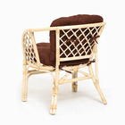 Набор садовой мебели "Bagama": 2 кресла, 1 диван, 1 стол, ротанг светлый, подушки коричневые - Фото 10