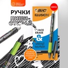Ручка гелевая стираемая BIC Gelocity Illusion, узел 0.7 мм, чернила чёрные, цена за 1 шт. - Фото 1