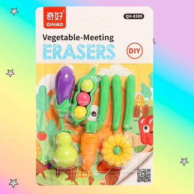 Игровой набор «Овощи», ластики фигурные, 8 шт., МИКС