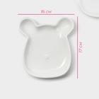 Набор блюд керамических сервировочных Доляна «Мишка Отто», 17×16×2,6 см,2 шт, цвет белый - Фото 3