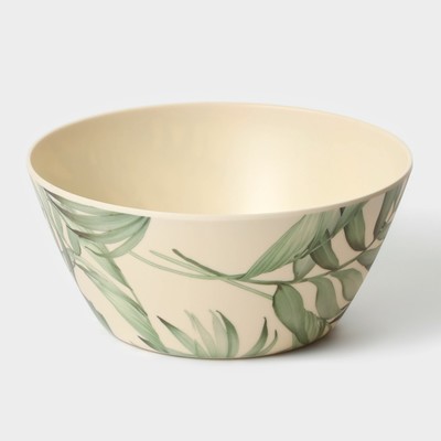 Тарелка глубокая «Лист папоротника», 700 мл, пластик, d=15×6.8 см, бежевая