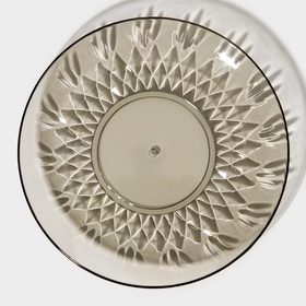 Тарелка «Грани», d=20 см, пластик, прозрачная, серая