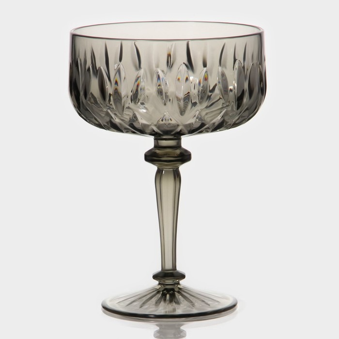 Креманка «Грани», 400 мл, 11×15.5 см, пластик, серая - Фото 1