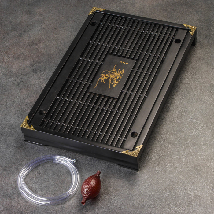 Чабань для чайной церемонии ДЖЕКИЧАЙ, 43×28.5×5 см, японский дуб, чёрный - Фото 1