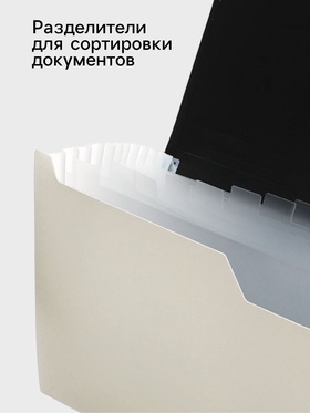 Папка А4, 13 отделений, 1000 мкм, Calligrata TOP, на резинке, светло-бежевая