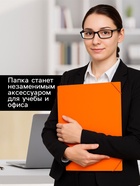 Папка А4, Calligrata «Неон», 6 отделений, пластиковая, 700 мкм, оранжевая, резинка в цвет - Фото 3