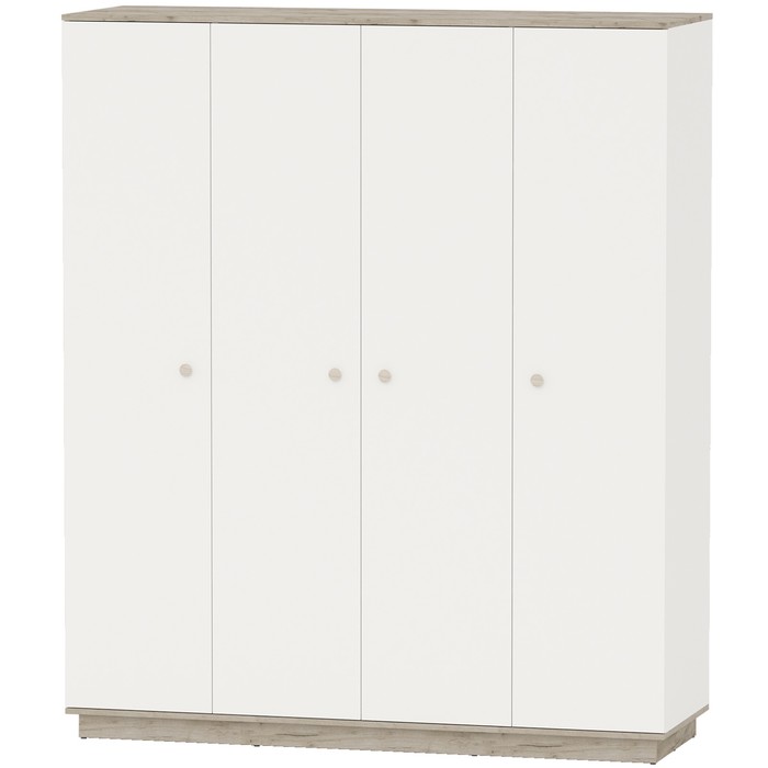 Шкаф 4-х дверный «Лайн», 1730×562×2045 мм, цвет белый / дуб крафт серый - Фото 1