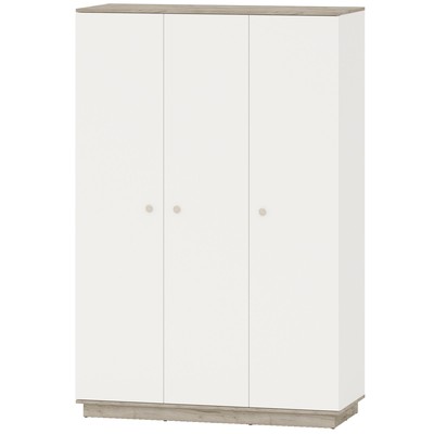 Шкаф 3-х дверный «Лайн», 1298×565×2045 мм, цвет белый / дуб крафт серый