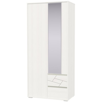 Шкаф двухстворчатый «Аделина», 2 ящика, 1000×555×2220 мм, цвет рамух белый