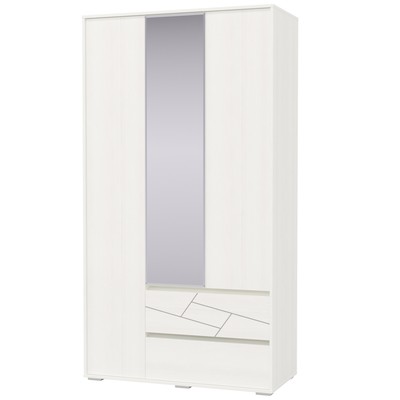 Шкаф 3-х дверный «Аделина» с двумя ящиками, 1200×555×2220 мм, цвет рамух белый