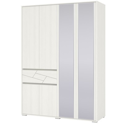 Шкаф 4-х дверный «Аделина» с ящиком, 1600×553×2220 мм, цвет рамух белый