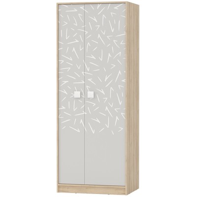 Шкаф двухстворчатый для одежды «Микки», 800×585×2105 мм, цвет дуб ривьера/серый