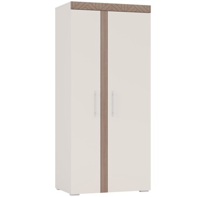 Шкаф 2-х дверный «Вена», 900×560×2000 мм, цвет кашемир серый / МДФ ясень шимо тёмный