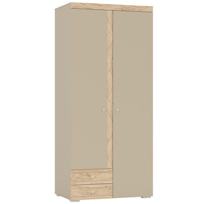 Шкаф 2-х дверный «Палермо», 900×560×2000 мм, 2 ящика, дуб крафт золотой / МДФ дуб мадейра