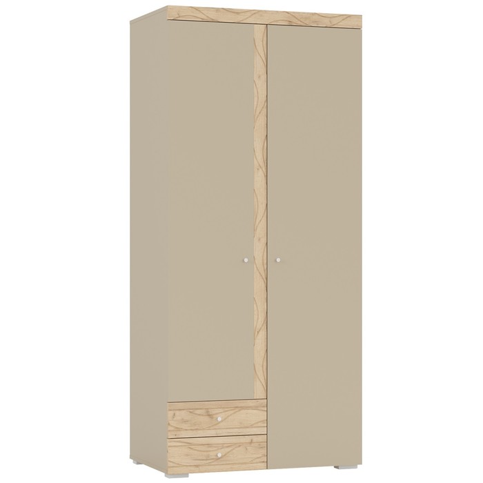 Шкаф 2-х дверный «Палермо», 900×560×2000 мм, 2 ящика, дуб крафт золотой / МДФ дуб мадейра - Фото 1