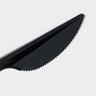 Нож пластиковый одноразовый «Стандарт», 16,5 см, цвет чёрный, набор 12 шт - фото 4614820
