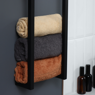 Держатель для полотенец, 10×23×80 см, чёрный