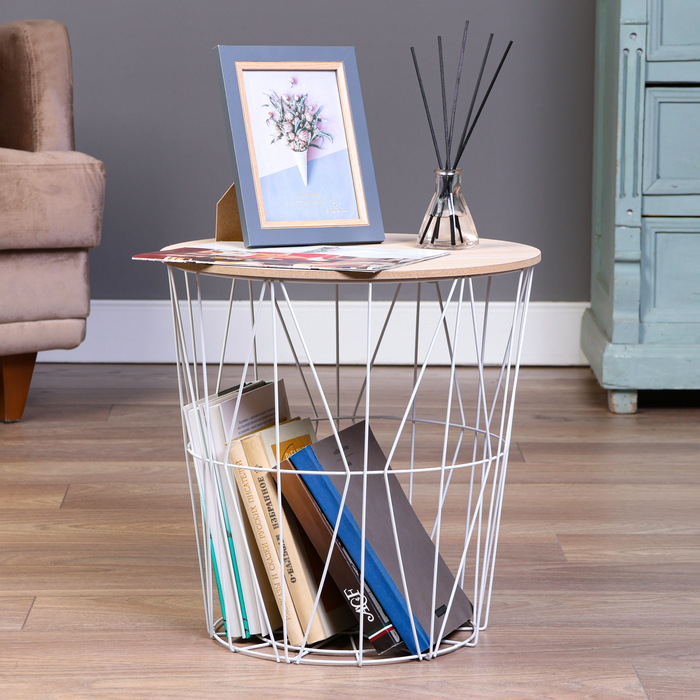 Столик журнальный «Корзинка. Клик Мебель», 400×400×405 мм, цвет белый - Фото 1