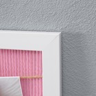 Фоторамка пластик на 8 фото 9х13 см "Розовая" с прищепками, белая 50х40х1,2 см - фото 24433779