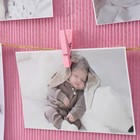 Фоторамка пластик на 8 фото 9х13 см "Розовая" с прищепками, белая 50х40х1,2 см - фото 24433780