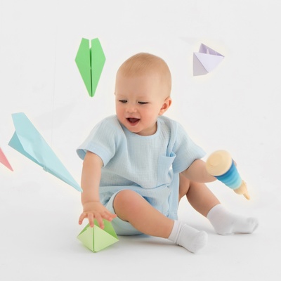 Комплект детский (футболка и шорты) MINAKU, цвет голубой, рост 68-74