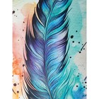 Дневник 1-4 класс "Акварельные перья", твердая обложка, глиттер, 48 листов, с резинкой - фото 24434196