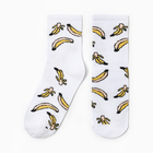 Носки женские "Бананы", цвет белый, р-р 23-25 - фото 321732259