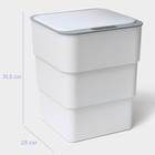 Ведро мусорное сенсорное SAVANNA, складное, 18 л, белое - Фото 2