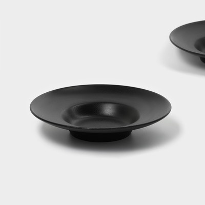 Тарелки для пасты Magistro Carbon, d=21 см, набор 2 шт., фарфор, чёрные