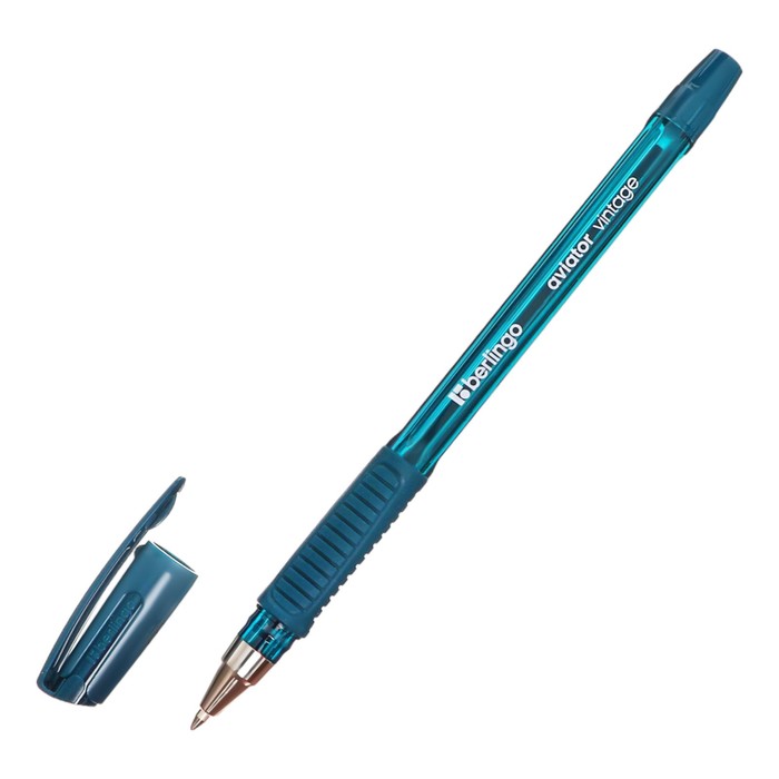 Ручка шариковая Berlingo "Aviator Vintage" синяя, 0,7мм, грип, корпус микс