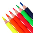 Карандаши 6шт 12цв Berlingo "SuperSoft. Metallic-Neon" трехгран,двусторонние,заточ,европод - фото 24503033