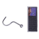 Пирсинг в нос (нострил) «Страза», загнутый, L=10 мм, набор 40 шт., белый в серебре - Фото 2