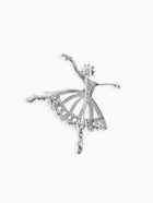 Брошь «Балерина» с бусинками, цвет белый в серебре - Фото 3